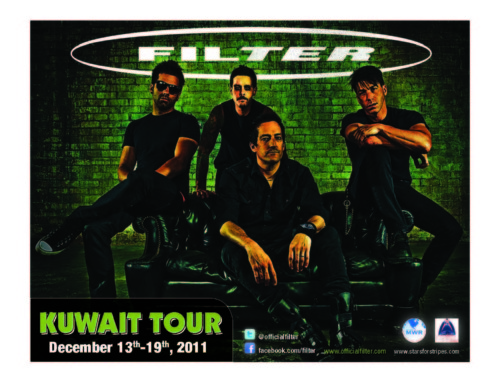ROCK BAND, FILTER,  RETURNS TO MIDDLE EAST  TO ENTERTAIN TROOPS